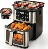 7.5QT Air Fryer with Viewing Window, Grill Plate, 8 Presets, Nonstick