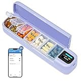 Daviky Smart Pill Organizer with Alarm, Bluetooth Daily Once a Day Pill Box 7 Day with APP, Weekly Travel Pill Case, Portable Pill Reminder for Medicines, Supplements and Vitamins(Purple)