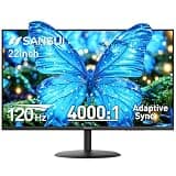 SANSUI 22 Inch 120Hz Monitor, FHD Computer Monitor 4000:1 Contrast Ratio with Adaptive Sync, HDR 100% sRGB, HDMI x 2, VESA Mount, Eye Care for Home/Office (ES-22X3AH, One HDMI Cable Included).