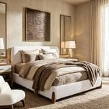 Queen Cloud Boucle Upholstered Bed Frame, Noise-Free Bed Platform Bed with Solid Wood Legs, No Box Spring Needed, Easy Assemble Modern Low Profile Bed Frame with Headboard for Bedroom, Cream White