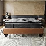 Luxurious 14in Euro Top Mattress, Full Size Plush Memory Foam Mattress for Bed Frames, Dark Gray