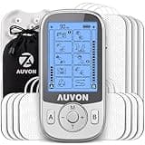 AUVON Rechargeable 24-Mode TENS Unit with Independent Dual Channels for Back Pain Relief, EMS Muscle Stimulator with 40 Intensities for Gradual Neck, Sciatica Relief, TENS Machine with 12 TENS Pads