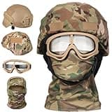 SANYETS Tactical Helmet, MICH Airsoft Helmet with Helmet Cover,Airsoft Balaclava Mask,Tactical Airsoft Gear Equipment for Boys Halloween Cosplay CP