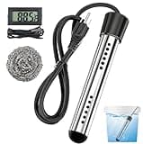 2000W Immersion Water Heater, Portable Electric Water Heater with 304 Stainless Steel & LCD Thermometer – Rapidly Heat 5 Gallons of Water in Minutes for Buckets, Bathtubs & Small Pools