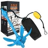 Linkloos Kayak Anchor Kit - 3.5lb with 40ft Rope & Storage Bag - Accessories for Kayaks, Canoes, SUP Boards, Small Boats, Jet Skis & PWCs - Marine Grade Sky Blue
