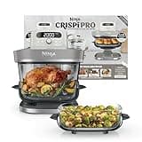 Ninja Crispi Pro 6-in-1 Glass Air Fryer | With Nontoxic, 6qt & 2.5qt Containers & Lids | Microwave, Freezer, Dishwasher Safe | 450°F Max Temp | 1800 Watt | Bone | AS101LG