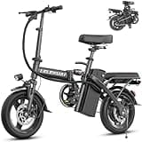 Electric Bike for Adults and Teens, Folding Ebike,Commuter City Foldable E Bike with 560W Motor and 48V 10Ah Battery, 24 MPH Speed Pedals Assist, Dual Disc Brakes,14" Compact Electric Bicycle