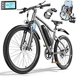 Electric Bike for Adults, 26" Commuter Ebikes with 5-Level Pedal Assist & 7-Speed Gears, 25MPH, 720W Motor, 375Wh Battery, 50 Miles, Lockable Suspension Fork, Lightweight Electric Mountain Bicycles.