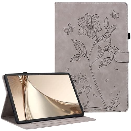KEFBWAO Case for Samsung Galaxy Tab A7 10.4 Inch 2022/2020 (SM-T500/T505/T507), Multi-Angle Viewing Leather Cover with Pencil Holder, Gray