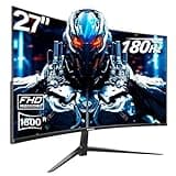 Gawfolk 27 inch Curved Gaming Monitor,144Hz/180Hz PC Monitor Full HD 1080P, Frameless 1800R Computer Display with FreeSync & Eye-Care Technology, Wall Mountable, DP, HDMI Port (Black)