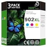 902XL High Yield Ink Cartridges Combo Pack Replacement for HP 902XL 902 for Officejet Pro 6950 6951 6960 6968 6970 Printers - Cyan/Magenta/Yellow (3-Pack)