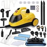 Potlimepan 1500W Steam Cleaner 36-Piece All-in-One Attachments Kit, 99% Sanitization, 22ft Reach, 360° Rotating Brush for Home/Car/Tile/Grout/Wallpaper Removal, Chemical-Free Cleaning (34 in 1)