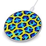 Blue Leopard Stripe Wireless Charger Magnetic Phone Induction Charger 10w Fast Wireless Charging Station Compatible with iPhone 17 16 15 14 13 12 Pro Max Samsung Galaxy S25 S24 S23
