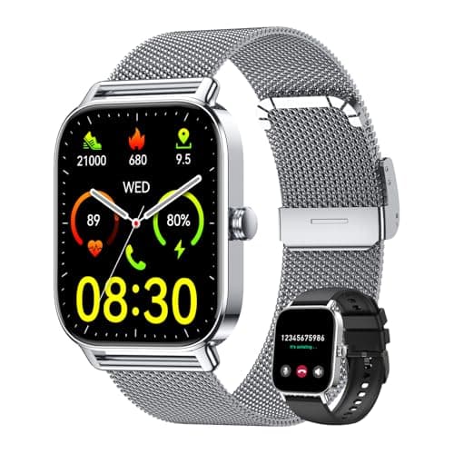 Smart Watch for Women Men Fitness: Make Answer Call Digital Mens Watches Waterproof Running Smartwatch for Android Phone iPhone Samsung Compatible Heart Rate Monitor SpO2 Pedometer Step Tracker