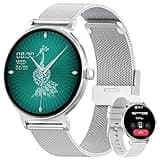 taopodo Smart Watches for Women, 1.27" AMOLED Health Fitness Tracker with Bluetooth Calling (Answer/Make Calls), 120+ Sports Modes, Timer, IP68 Waterproof Watch for Android/iPhone (Silver)