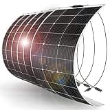 DOKIO 600W (6×100W) Flexible Solar Panels 18V Monocrystalline for 12V Battery Charging, Semi-Flexible ETFE with MC4, Series or Parallel Expansion for RV Boat Van Camper Trailer Off-Grid Power