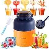 Tradition 05 Juicer, 180w Portable Wireless Juicer Cup 38 Blades, 28/45 Oz Portablejuicer Wireless Electrices Juicing Cup 38-Blade Is Crushing Ice, Household Appliances Juicers with Lid (Blue-28oz)