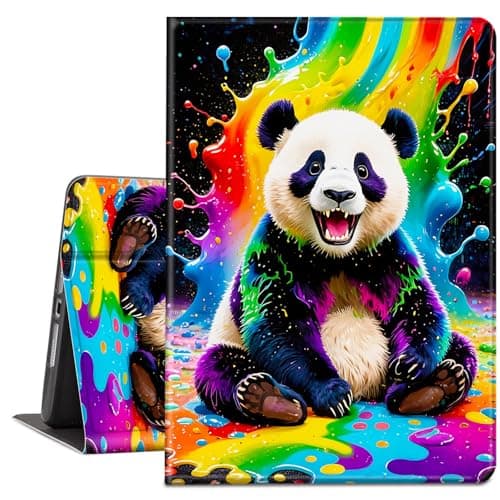 TSNJTBDL Case for iPad 10.2 Inch 2021/2020/2019, for iPad 9th/8th/7th Generation Case - PU Leather Auto Sleep/Wake, Slim Lightweight Tablet Protective Cover – Colorful Panda Splash