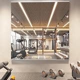 pertetey Home Gym Mirror, 48X24 Inch(Each)-2Pack Large Frameless Tempered Glass Full Body Wall Mounted for Yoga, Exercise, Dance Studio