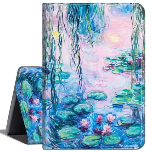 Case for 12.3 inch Surface Pro 7 Plus/Pro 7/ Pro 6/ Pro 5/ Pro 2017/ Pro 4,Slim Lightweight Smart Shell Stand Cover with Auto Wake/Sleep Case for Microsoft Surface Pro 7,Water Lily Oil Painting