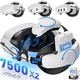Kawaye for Meta Quest 3S/3/2 Head Strap with 15000mAh (7500 x 2) Hot-Swap Batteries for 6-8H Playtime,Adjustable VR Headset Strap with Large Support Pad Enhanced Support Reduce Pressure-MQ2002