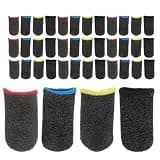ERINGOGO Mobile Gaming Finger Sleeves Thumb Covers Carbon Fiber 40 Pairs Sweatproof and Lightweight Professional Finger Caps for Touchscreen Smartphones and Tablets for Gamers