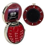 YUEHISY Vintage Pocket Watch Flip Phone, Dual SIM 2G GSM Big Key Cell Phone with 1200mAh Battery 1.77" Screens MP3 Player FM Radio for Elderly (Red)