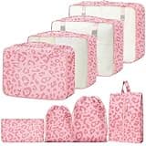 YEEYAA Packing Cubes for Travel - 8 Set Luggage Organizer Bags for Family, Mesh Breathable Packing Cubes for Suitcases Durable Travel Essentials Bags Set