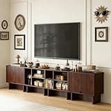 Lab Cosi TV Stand for TVs up to 100 Inch, Modular Entertainment Center TV Stand with Storage Cabinets, Media Console Table TV Cabinet with Adjustable Shelves for Living Room Bedroom, Walnut