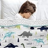 Sweet Jojo Designs Weighted Blanket Kids (Modern Boho Dinosaur) for Boys, Children Small Size Throw Lap Pad Washable 5 pounds (Blue, Mod Dino, Dinosaurs, Prehistoric, Bohemian, Volcano, Grey Chevron)