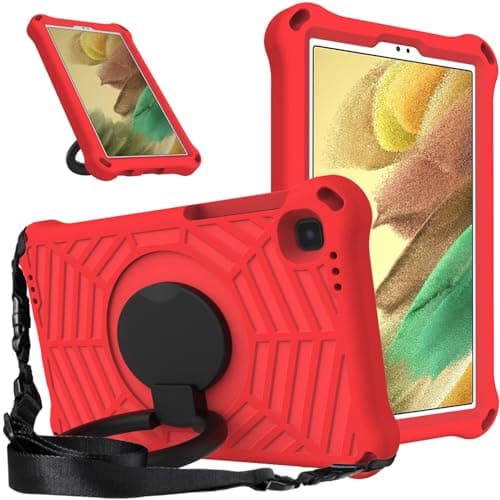 for Samsung Galaxy Tab A7 Lite 8.7" 2021 T220/T225N/T225C/T227U Case, Anti-Fingerprint Kids Tablet Case Lightweight Shockproof Protective Cover with Shoulder Strap(Vermelho)