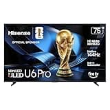 Hisense 75" U6 Pro Series Mini‑LED ULED 4K UHD HDR Gaming AI Smart Fire TV (75U6SF Pro, 2026 New) – Hi-QLED, Native 144Hz, Motion Rate 480, Dolby Vision IQ,· Atmos, HDR10+, Glare-Free, Alexa+