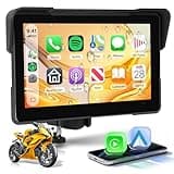 KYNNT 7" Motorcycle Wireless CarPlay GPS Navigation System, Android Auto Portable CarPlay Screen for Motorcycle, Dual Bluetooth Car Play Moto, Si-ri, Goo-gle Assistant, EQ, IP67 Waterproof Moto Screen