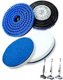 Conloquen 4-Pack Replacement Brush & Pads Compatible with Bissell Spinwave Steam Mop 20393, 3897A, 20399, 23159, 23157, 2124, 3712 - Includes 2 Nylon Brushes & 2 Foam Pads for Deep Cleaning