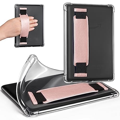 CoBak Clear Case for 6" E-Reader 2024 and 2022 (11th Generation) with Elastic Hand Strap - Ultra-Slim Soft TPU Transparent Cover, Lightweight & Durable Protection