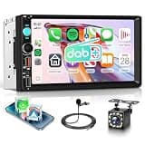 KYNNT 7 Inch Double Din Car Radio Stereo, Wireless CarPlay Android Auto, 2 Din Touchscreen Carplay Stereo, DAB, Bluetooth FM/AM/RDS EQ, USB Type-C SWC, Backup Camera