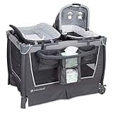 Baby Trend Retreat Nursery Center, Portable Playard with Bassinet, Changing Table, and Storage - Foldable and Convertible Travel Play Crib for Babies and Toddlers, Robin