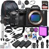Sony a7 V Mirrorless Camera with 24-105mm G Lens Bundle + 64gb Extreme Accessory Package Including Wireless Mic Pack, LED Light, Filters, 2X Battery, U-Grip, Backpack, Tripod, Software & More (40 Pc)