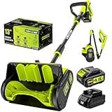 VOTLEMI Cordless Snow Shovel, 13 Inch Electric Snow Shovel with Directional Plate, Brushless Cordless Snow Blower for Pathway, Patio, Deck, Driveway, Green