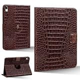 Gexmil Leather Case for iPad (A16) 11th Generation 11 Inch 2025, iPad 10th Generation 10.9 Inch 2022,Magnetic Closure,360 Degree Rotating Stand,Protective Cover Auto Sleep/Wake,Brown Crocodile