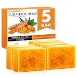 Treeroot 5 Pack Turmeric Soap, 80g Kojic Acid and Turmeric Soap Bar, Gently Clean the Face, Contains Retinol, Collagen, Vitamin C, Shea Butter, Used for Face & Body, SLS Free
