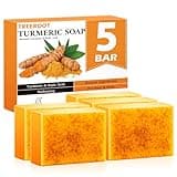 Treeroot 5 Pack Turmeric Soap, 80g Kojic Acid and Turmeric Soap Bar, Gently Clean the Face, Contains Retinol, Collagen, Vitamin C, Shea Butter, Used for Face & Body, SLS Free