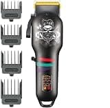 WTYBRMYO Hair Clipper Mens Professional Trimmer Set LED Display Titanium Coated Blade Cutting Machine Recharg(Black)