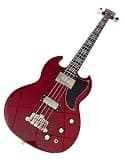 4 String Solid Body Electric Bass Guitars, Red with Dual Humbuckers, Guitarra Electrica Bajo for Beginner Practice & Stage