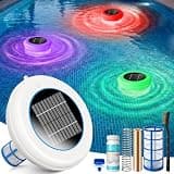 Aisdan Solar Powered Pool Maintenance System, Upgraded High-Efficiency Solar Panel Copper Pool Floater with LED Night Light for Above Ground, Inground Pool up to 45,000 Gal