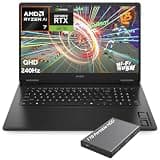 HP OMEN Gaming Laptop, 17.3" 2K QHD Display 240Hz, AMD Ryzen AI 7 350, NVIDIA GeForce RTX 5070 8GB GDDR7, 64GB DDR5 RAM, 2TB SSD, Wi-Fi 6E, RGB Backlit, HyperX Speakers, Win 11, w/1TB Portable HDD