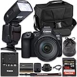 Canon EOS R6 Mark II Mirrorless Camera with RF 24-105mm f/4 L is USM Lens + TTL PRO Flash + SanDisk Extreme PRO 128GB Memory Card + Camera Carrying Case (15pc Bundle)