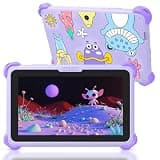 okulaku Kids Tablet 7 inch Tablets for Kids 32GB Toddler Tablet with Protective Case Child Learning Tablets with WiFi, Parental Control, GMS, Preinstalled Educational Contents for Girls Boys (Purple)
