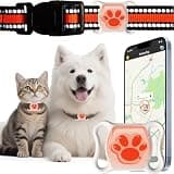 Pet GPS Tracker for Dogs & Cats - No Monthly Fee/Subscription, Free Pet Collar Included | Waterproof, Anti-Lost, Real-Time Tracking Collar | 368-Day Long Battery Life | Compatible with iOS & Android