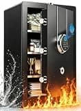 2026 NEW 5.6 Cuft Fireproof Safe – Heavy Duty Biometric Safe Box with Fingerprint & Keypad, 1700°F 35 Min Fire Protection, Anti-Theft Alarm, Fire Proof Safes for Home Office & Gifts for Father's Day